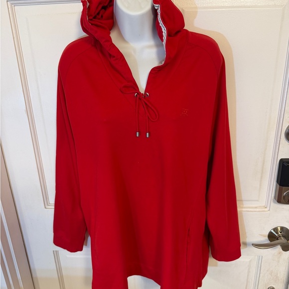 Escada Vibrant Luxury Red Pullover Hoodie XL New no Tags - Picture 12 of 12